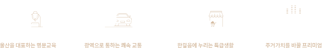 다양한 생활 편의시설, 교통 미래가치, 힐링특권, 우수한 학세권